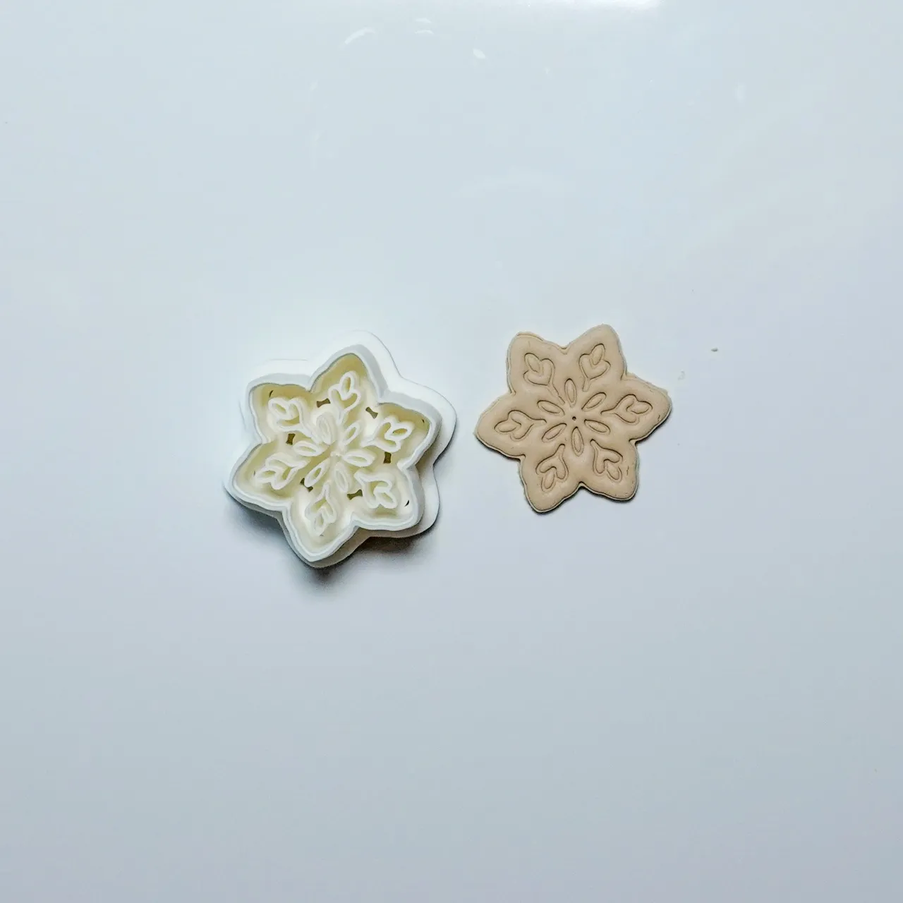Snowflake Polymer Clay Cutter Earrings Necklace view 3