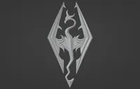 Logo en relief Skyrim / Emblème Elder Scrolls — photo 1