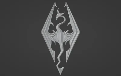 Skyrim Logo relief model / Elder Scrolls emblem