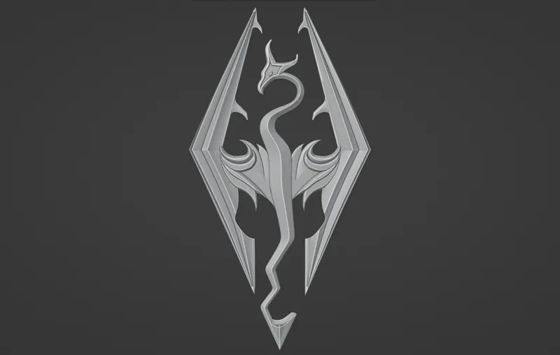 Skyrim Logo relief model / Emblem elder scrolls