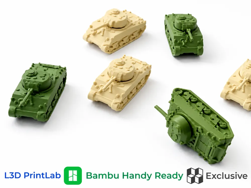 3Dプリント ミニM4シャーマン戦車 1/200スケール L3D PrintLab製