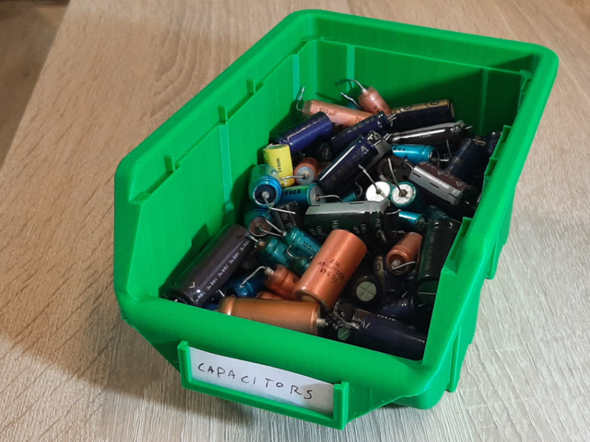 Stackable container for small parts
