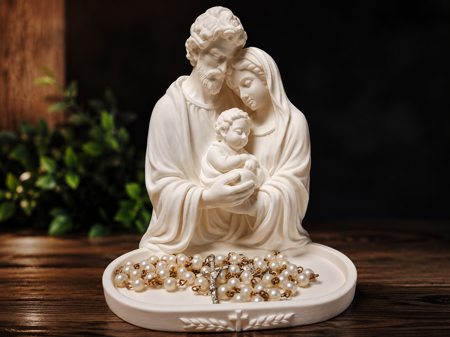 Holy Family Rosary Tray – Catholic Rosary Holder - 1