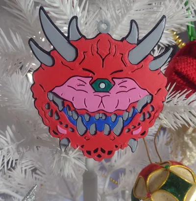 cacodemon from doom christmas ornament (no ams)