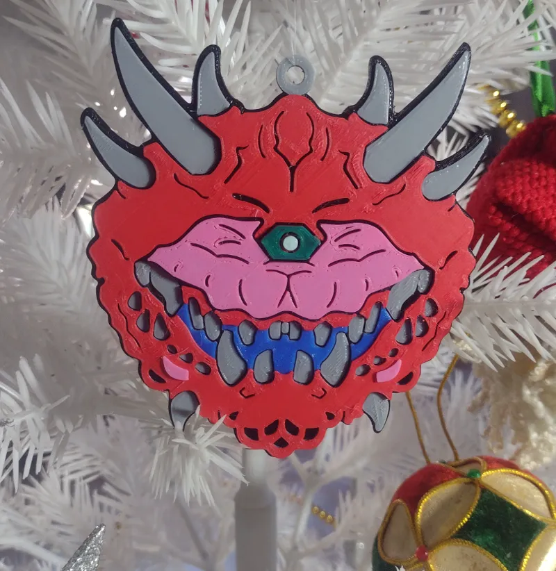 cacodemon from doom christmas ornament (no ams)