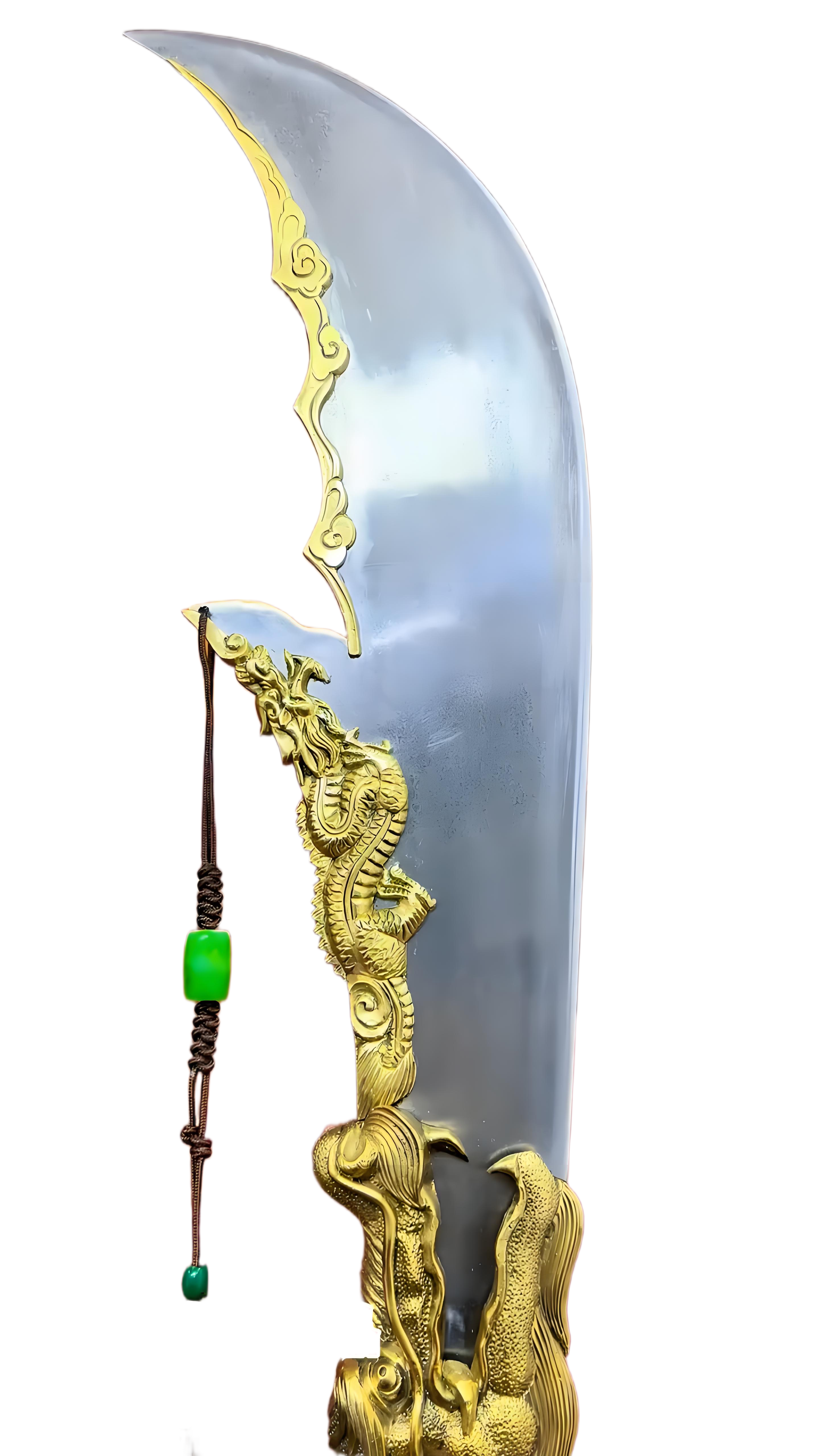 ドラゴン彫刻付き金属製武器　偃月刀　関羽 ドラゴン彫刻付き金属製武器 偃月刀 関羽 ドラゴン彫刻付き金属製武器