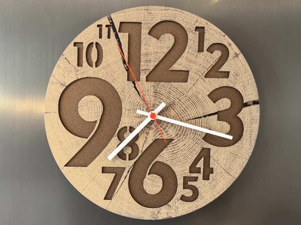 wall / desk clock Brainwood by cP3D MakerWorld: Download Free 3D Models