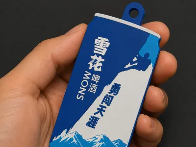 Snow Beer Can Opener Keychain