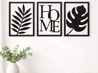 Decoración de Pared “HOME”  – Set de 3 Piezas