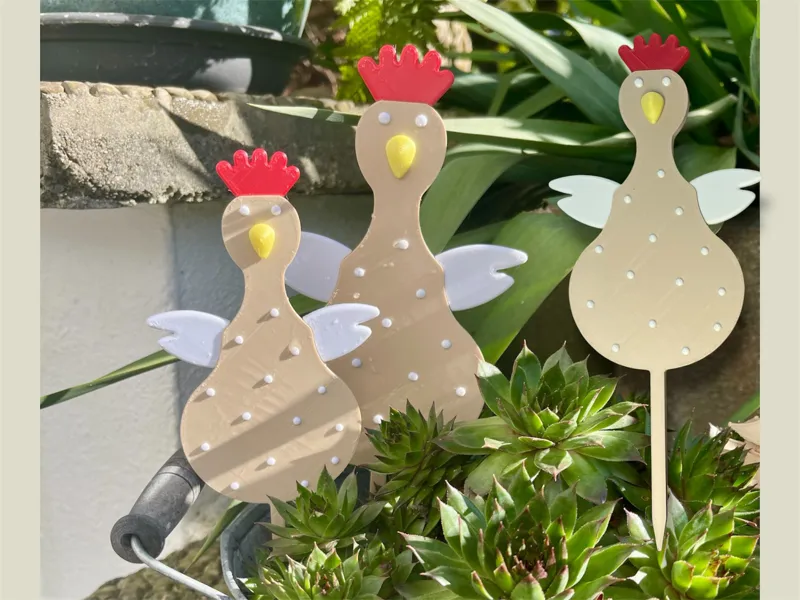 Huhn  Frühlings Gartenstecker