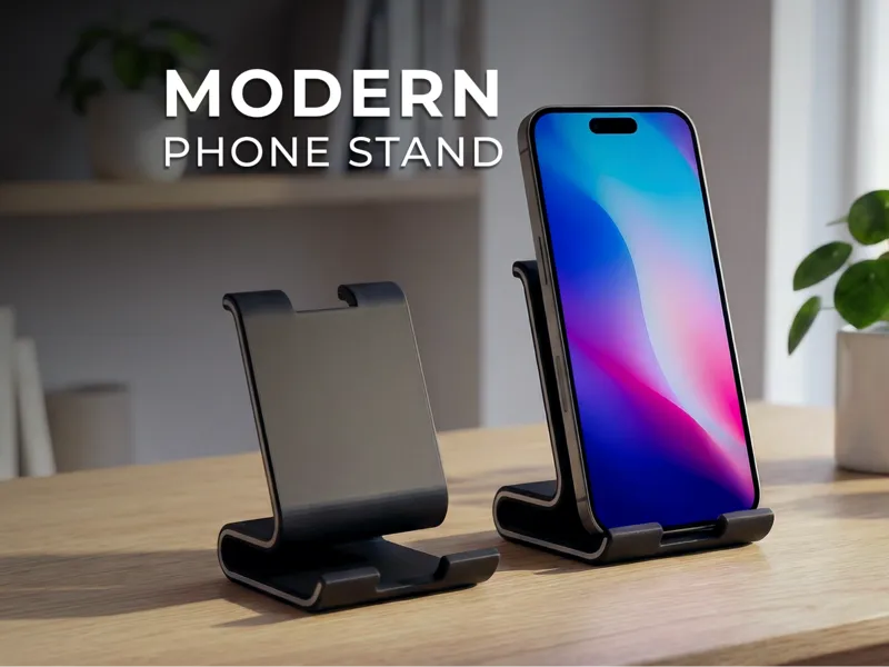 Modern Sleek Phone Stand, Minimalist Design