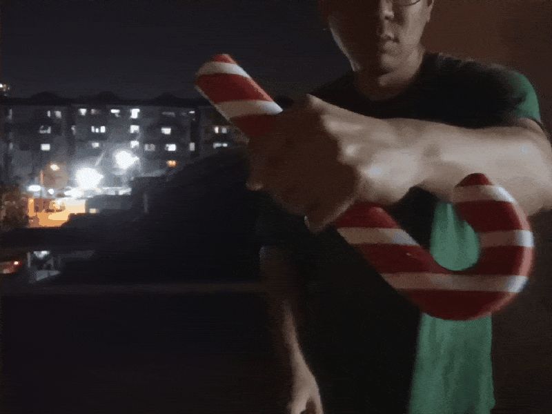 Candy Cane Saber XL-Twist-Extend Christmas Saber