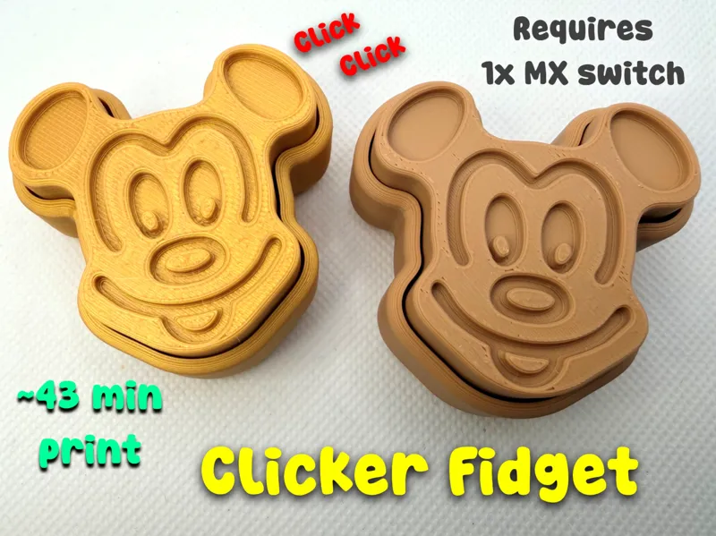 Mickey Waffle Clicker Fidget for Pixie Dusting