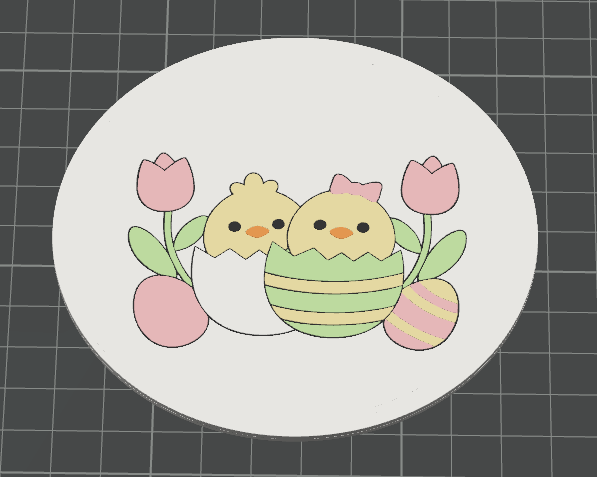 Miniatura 2 do modelo 3D Easter coaster set