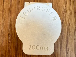 Anti-Rattle Ibuprofen Case with Label