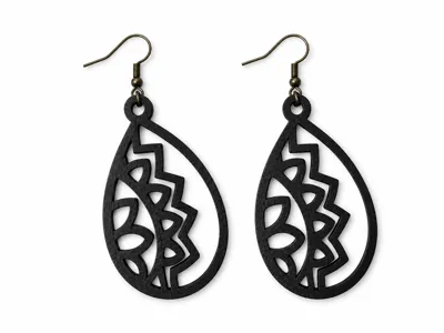 Mandala Teardrop Earrings Lightweight Boho