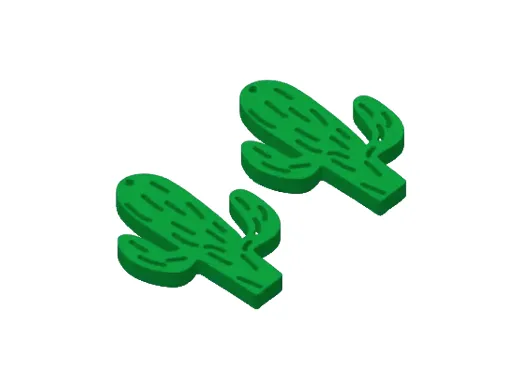 cactus earrings view 2