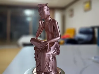 Korea Gilt-bronze Pensive Maitreya Bodhisattva