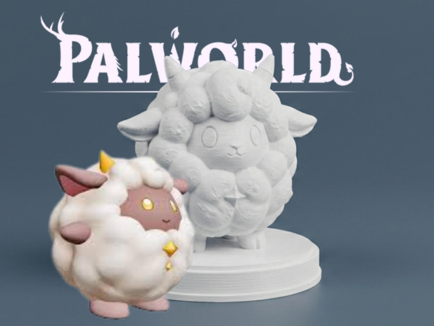 Lamball – Palworld Inspired Cute Creature Figurine