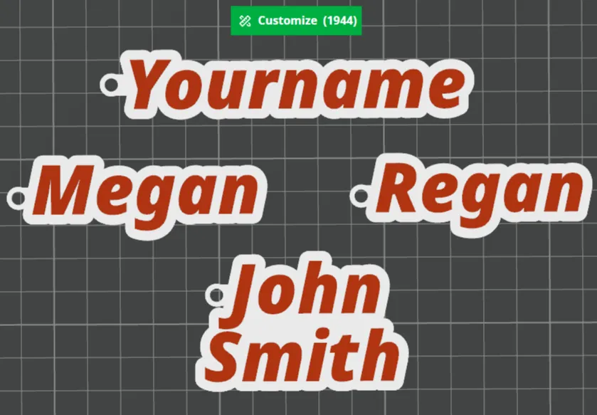 Custom Name Keychain Generator  by busterblake27 MakerWorld: Download Free 3D Models - 3D model önizlemesi