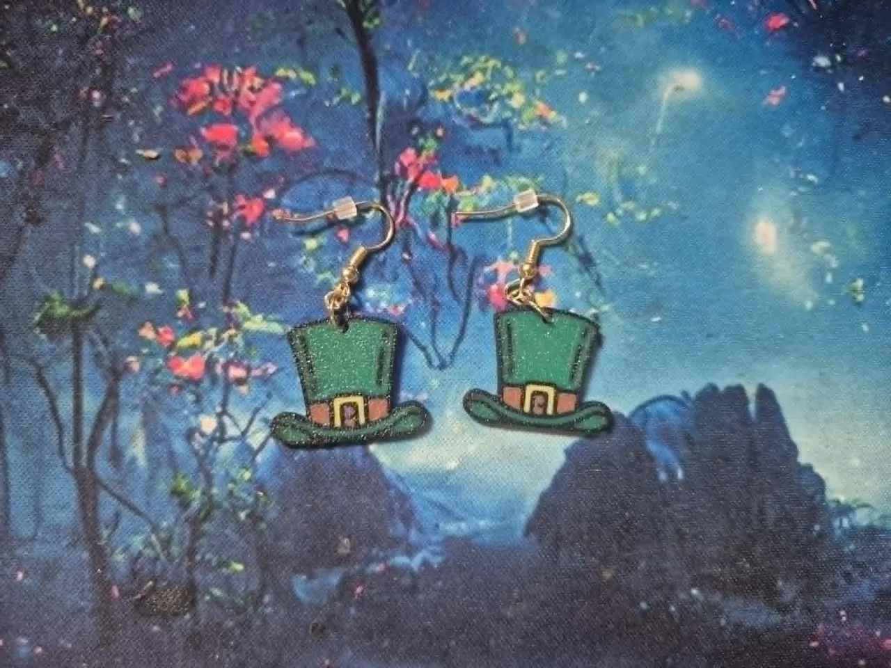 Leprechaun Top Hat Earrings view 2