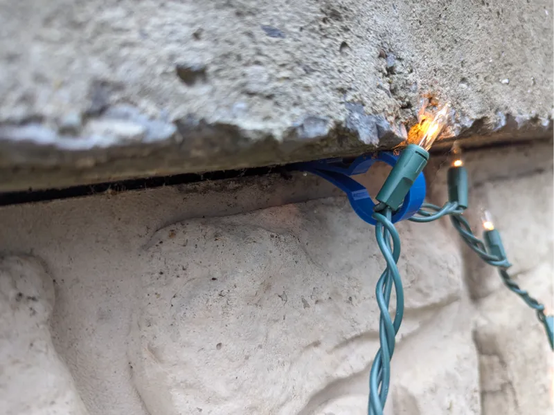 Block Wall Light String Hanger--Shaped for Gaps