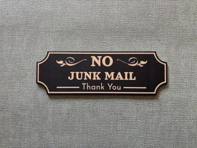 No Junk Mail Sign