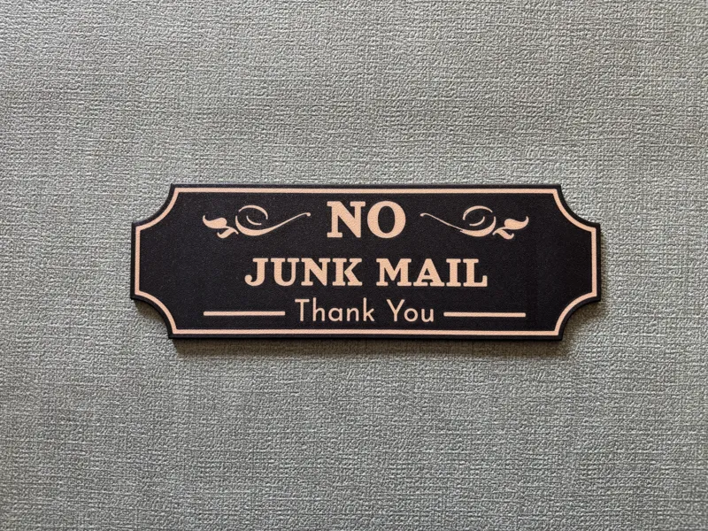 No Junk Mail Sign