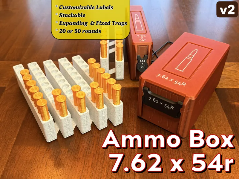 Ammo Box - 7.62 x 54r + Expanding trays