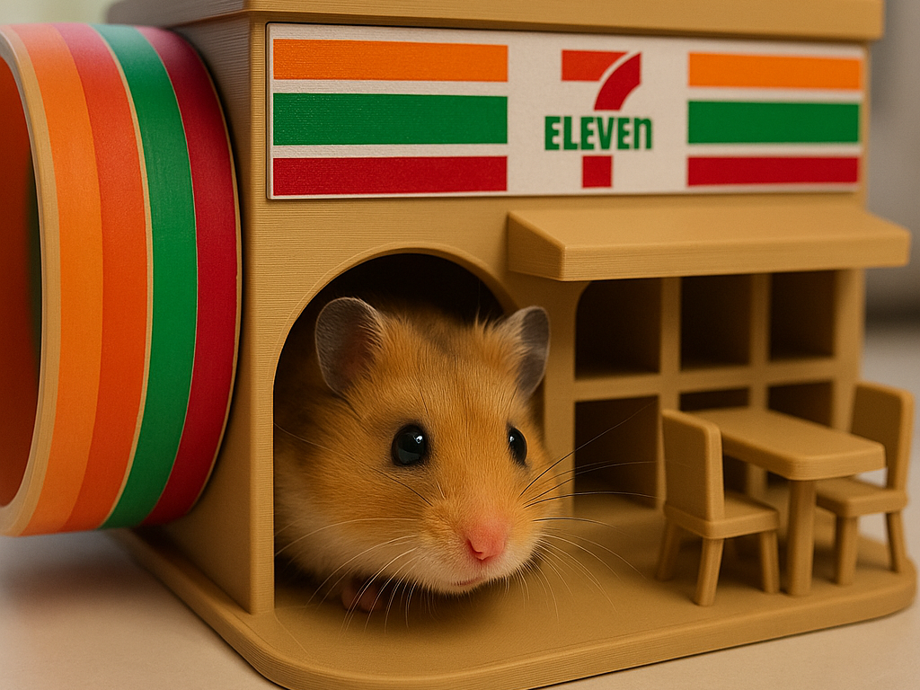 Miniatura 2 do modelo 3D 仓鼠躲避屋（迷你便利店）