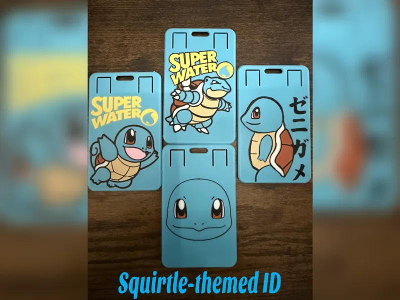 Squirtle Themed ID badge holder