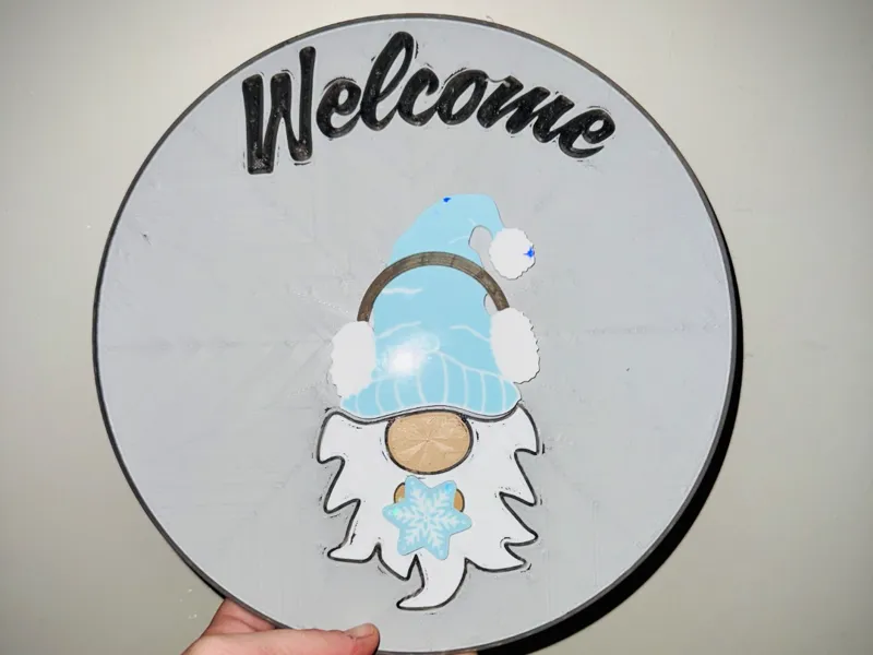 Interchangeable Welcome Sign - Gnome