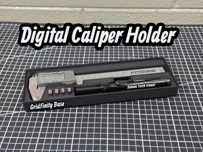 Gridfinity caliper and butane torch holder (6x2x3)