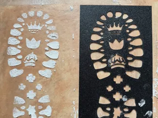 Plantilla Huellas de los Reyes Magos - Spray nieve