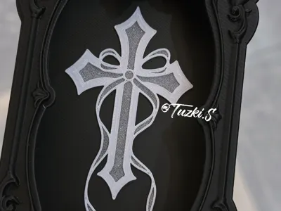 Faux Organza Bookmark Bow Cross