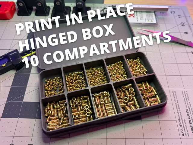 PRINT IN PLACE Large Hinged Box - 10 Compartments