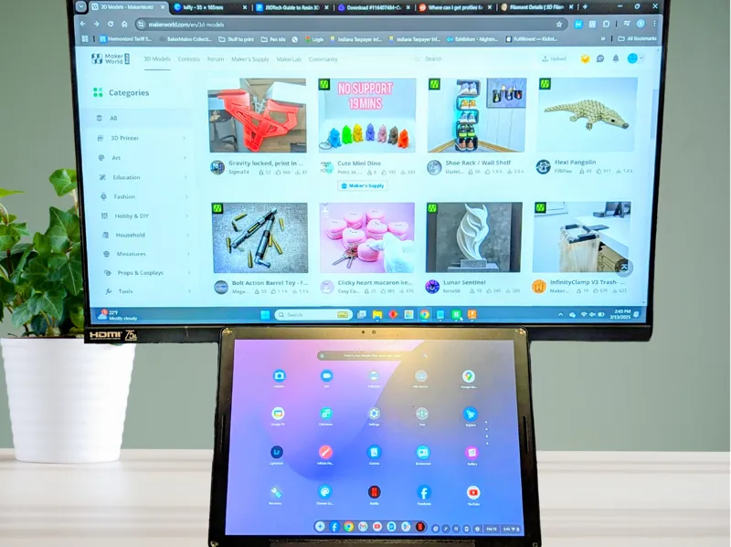 Monitor Riser With Built-In Tablet Stand