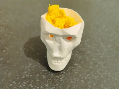 Filament poop container skull head for halloween