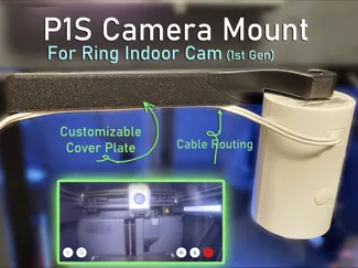 P1S Camera Mount - Ring Indoor Cam (1st Gen)