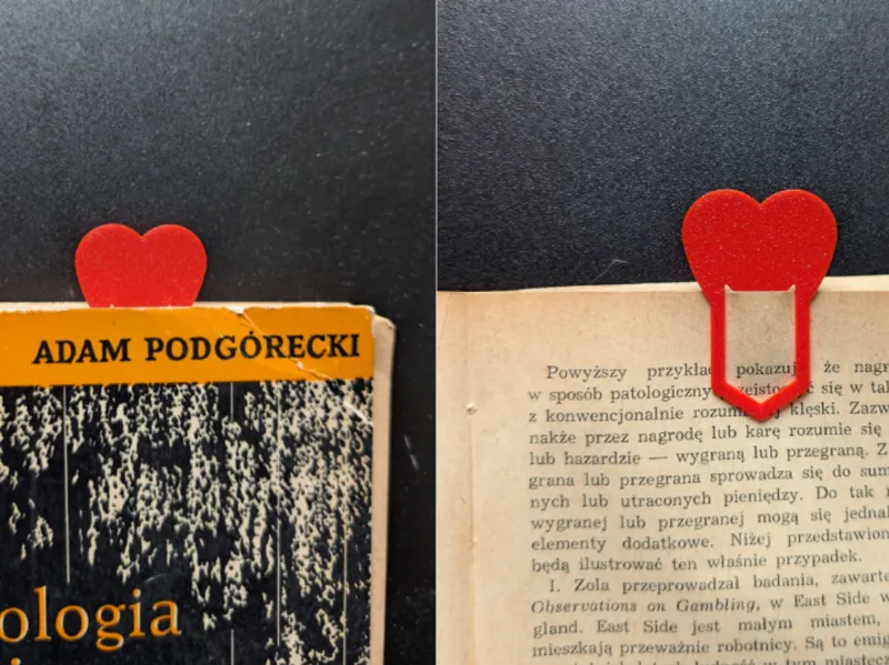 Heart shaped bookmark