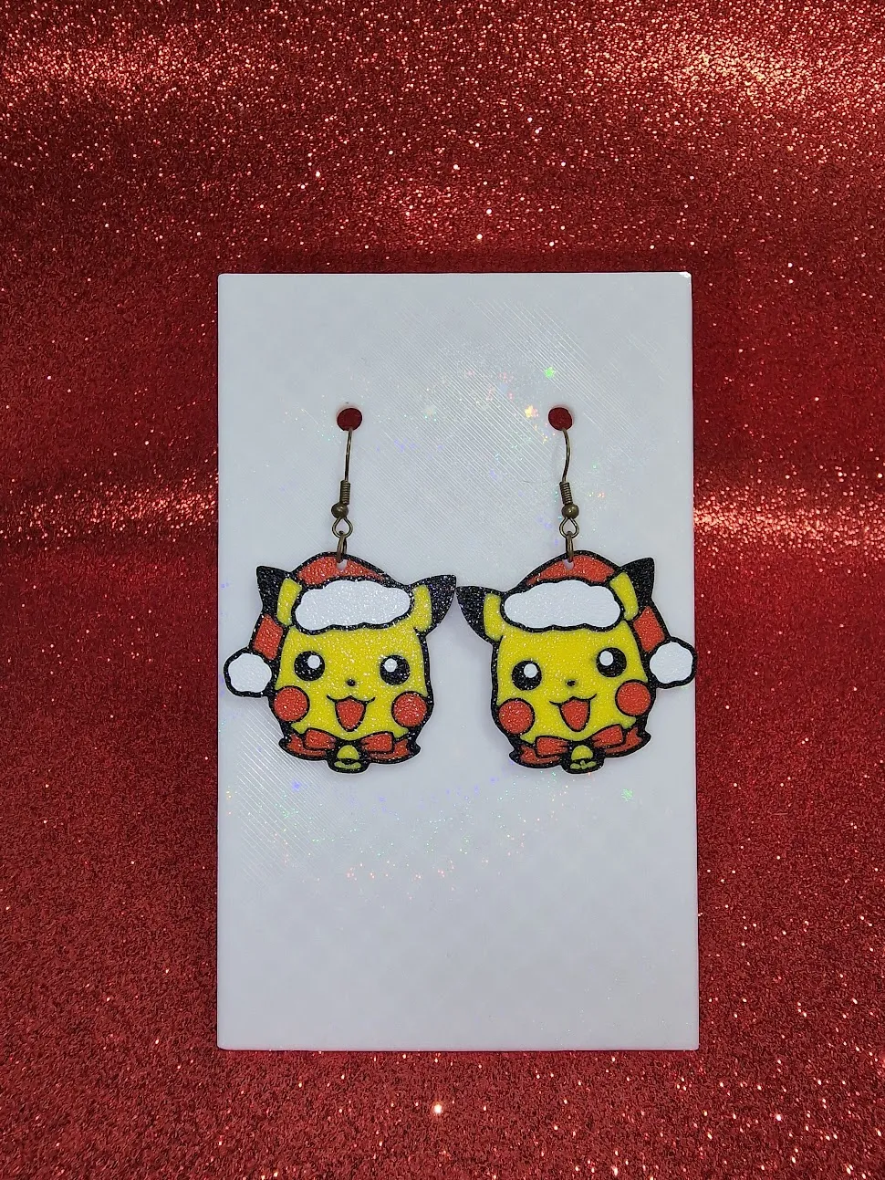 Christmas pikachu earrings view 2