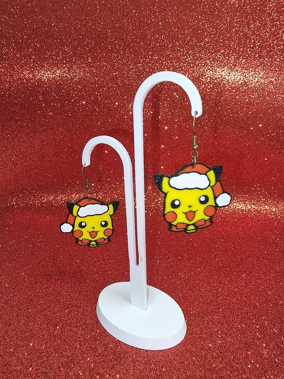Christmas pikachu earrings view 3