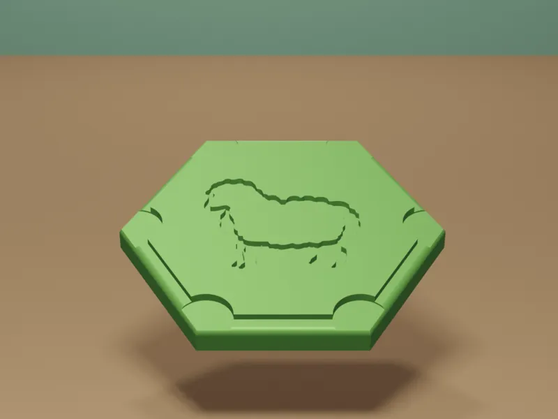 Catan 3d Simplified Sheep Hex