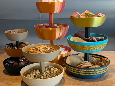 Tiered Bowl Stand Etagere
