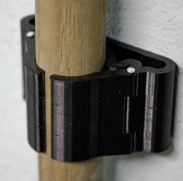 Latching Broom Handle Holder