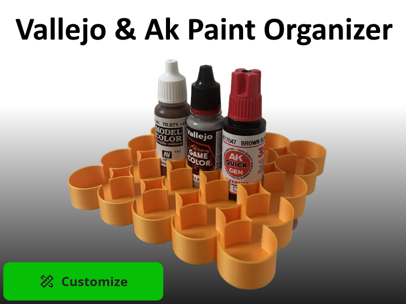 Paint Organizer for AK & Vallejo - Customizable