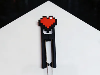 Pixel art heart perler bead pen