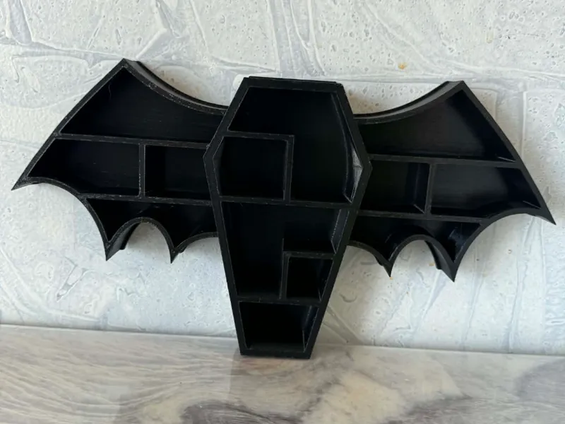 Coffin display shelf with wings