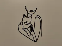 Femme et chat déco murale — photo 2