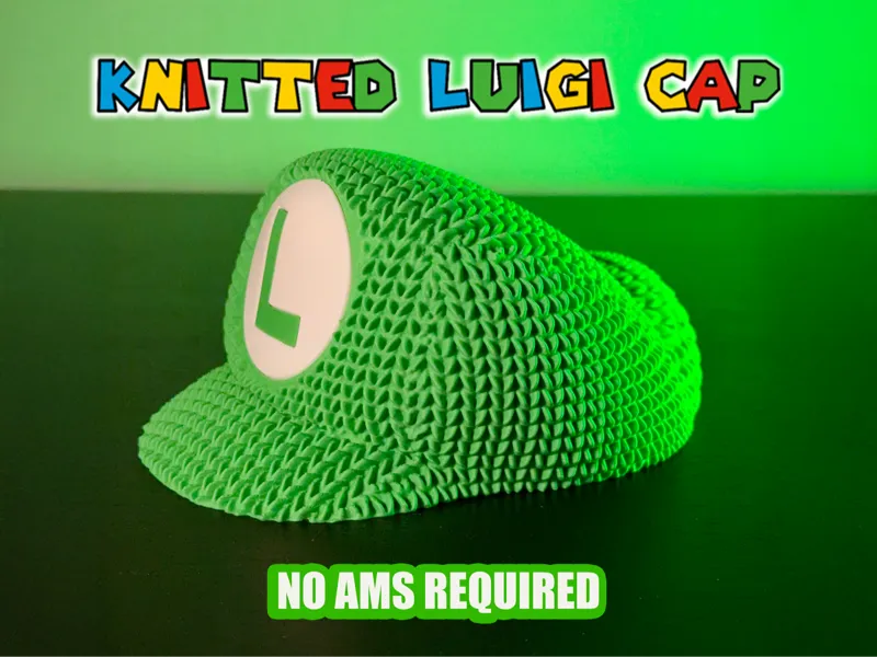 Cute Knitted Luigi Cap from Super Mario